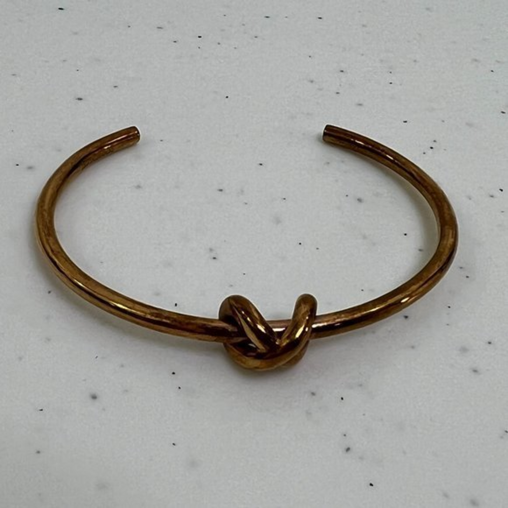MVMT Bracelet Cuff Bangle Gold Tone Knot Minimalist Wire Wrap Open‎